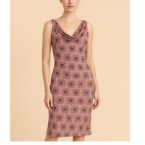 F.L.P Pull‑On Sleeveless Draped Front Cowl Neck Dress with V‑Back Size 10